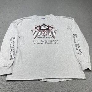 Daytona Bike Week Shirt Mens XL Gray 2009 Long Sleeve All Sport Daytona Beach